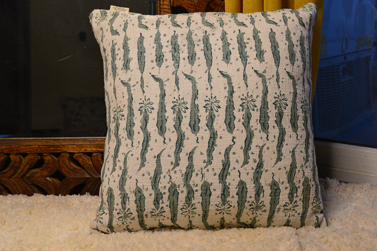 MC#009 Slub printed cushion cover